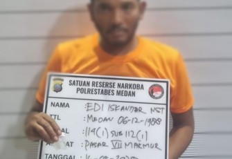 Pelaku Diduga Pengedar Narkotika Jenis Sabu.