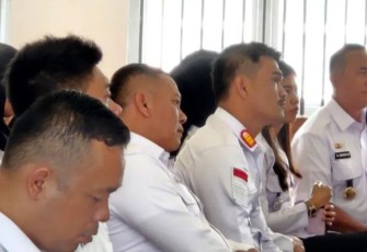 Tampak Karutan Pangkalan Brandan Erwin Siregar Menghadiri Kegiatan Kunjungan Kerja Bapak Wakil Menteri Imipas