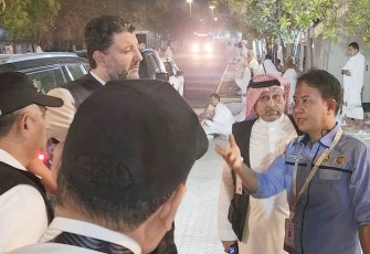 Dirjen PHU Hilman Latief dan Iyad bin Ahmed Rahbini (the Assistant Deputy Minister for Hajj Operations) berkoordinasi lakukan mitigasi kedaruratan