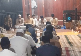 H Setiyo memberikan sambutan dalam acara tasyakuran, Minggu (6/7)