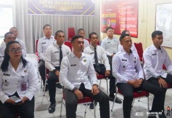 Jajaran Rutan Pangkalan Brandan Mengikuti Arahan Secara Virtual.