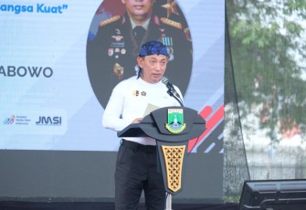 Kapolri Jenderal Polisi Listyo Sigit Prabowo di Alun-alun Kota Serang, pada Minggu (30/11).