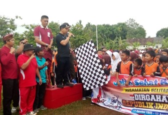 Kecamatan Belitang Mulya Gelar Senam dan Jalan Sehat Bersama