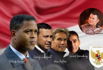 Kolase foto Sahli Himawan bersama jajaran pelatih Timnas Indonesia.