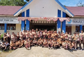 Foto bersama seusai Sosialisasi Rekrutment Pramuka Saka Dirgantara Asset SDM Bangsa.