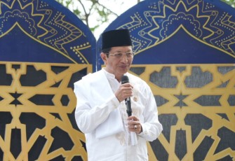 Menag Nasaruddin Umar di acara Maulid Nabi Muhammad SAW di Tangerang, Jumat (5/9/2025).