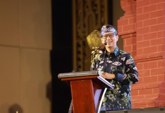 Menkes RI Budi Gunadi Sadikin dalam Pertemuan Tahunan ke-5 AAPCHS yang dirangkaikan dengan PIT HBTKVI di Bali, Jumat (5/9).