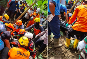 Tim gabungan menemukan dan mengevakuasi korban meninggal di Kabupaten Bandung Barat, Jawa Barat. Sumber: BPBD Kab Bandung Barat