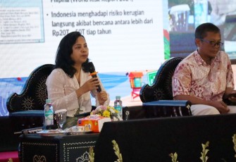 Sosialisasi Pemanfaatan Dana Bersama Penanggulangan Bencana di Kota Mataram, Provinsi Nusa Tenggara Barat, Senin (284). 