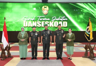 Sertijab Komandan Sekolah Staf dan Komando Angkatan Darat (Danseskoad) di Markas Besar Angkatan Darat, Jakarta, Senin (30/6/2025).