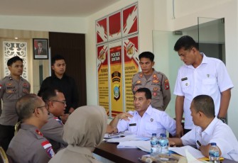 Tim Audit Kinerja Itwasda Polda Kepri saat laksanakan Pemeriksaan di Polres Bintan.
