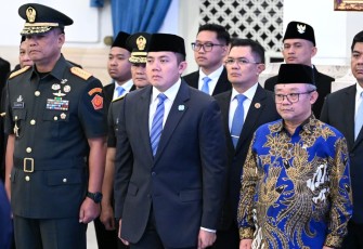 Wakil Panglima TNI Jenderal TNI Tandyo Budi Revita saat Hadiri Pengukuhan Paskibraka Tingkat Pusat 2025 di Istana Negara, Jakarta Pusat, Sabtu (16/8/2025).