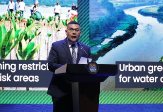 Wamen ATR Waka BPN, Ossy Dermawan saat memberikan keynote speech dalam International Conference on Infrastructure (ICI) 2025 