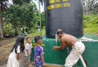 Warga Mulai Nikmati Pembangunan Bak Air TMMD