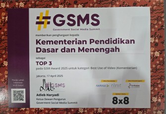 Kemendikdasmen Raih Penghargaan GSM Award 2025 Kategori Best Use of Video Kementerian