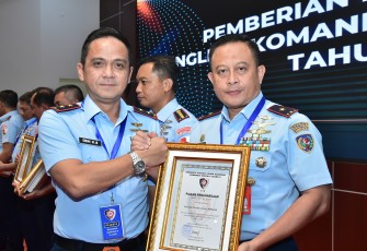 Pangkoopsud II saat Serahkan Penghargaan ke Satuan Terbaik dan Personel berprestasi