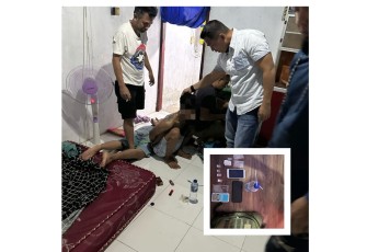Satresnarkoba Polres Bitung saat mengamankan dua orang terduga pelaku pengedar Narkotika Jenis Sabu