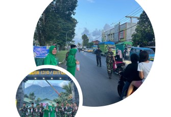 Semarakan Bulan Suci Ramadan, Kodim 1310/Bitung Bagikan Takjil Kepada Masyarakat yang Melintas Depan Makodim