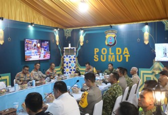 Panglima TNI dan Kapolri saat Tinjau Pos Terpadu Mudik Lebaran 2026 di Medan