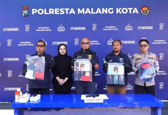 Konferensi pers Polresta Malang Kota
