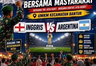 Koramil 0818/12 Bantur Gelar Nobar Piala Dunia 2026