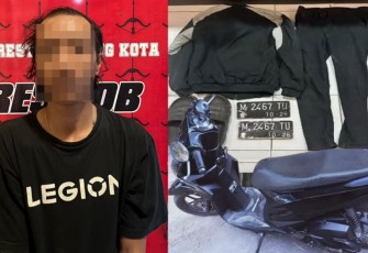 Pelaku kasus curanmor dan barang bukti