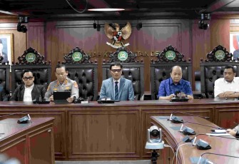 Ketua Komisi III DPR RI, Habiburokhman, saat konferensi pers bersama awak media di Gedung Nusantara I, DPR RI, Senayan, Jakarta, Rabu (26/8/2026)