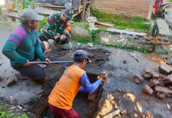 Saluran irigasi di wilayah desa binaan