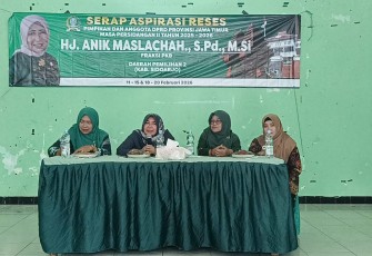 Ketua Komisi B DPRD Jawa Timur, Anik Maslahah serap aspirasi masyarakat di Kantor MWC NU Jambon, Sidoarjo