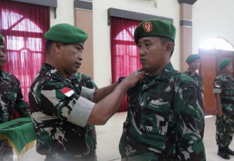 Kasrem 121/Abw Pimpin acara  Pelantikan Laporan Korps 17 Prajurit Naik Pangkat