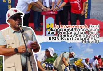 Lis Darmansyah Ikuti Langsung Pengecatan dan Pembersihan Kerb, Sambut Kolaborasi BPJN Kepri Jelang HUT RI ke-81
