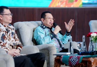 Anggota DPR RI Fraksi Partai Golkar sekaligus Ketua MPR RI ke-15 dan Wakil Ketua Umum Bidang Polhukam KADIN Indonesia , Bambang Soesatyo (Bamsoet) 