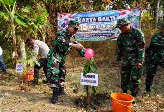 Ratusan Pohon Produktif Hijaukan Brumbun Jelang HUT ke-81 TNI 