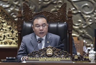Wakil Ketua DPR RI Sufmi Dasco Ahmad dalam Rapat Paripurna yang berlangsung di Gedung Nusantara II, Kompleks Parlemen, Senayan, Jakarta, Selasa (18/8/2026). 