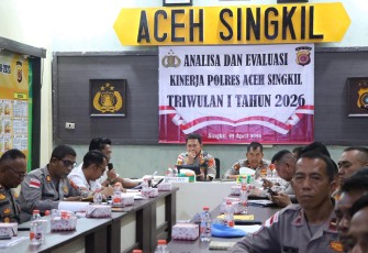 Polres Aceh Singkil Gelar Anev Triwulan I Tahun 2026