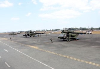 Personel Lanud Sjamsudin Noor dan Kekuatan Udara Bergerak, Heli TNI AU dan Gabungan Dikerahkan