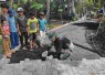 Pemasangan paving blok di wilayah Desa Brabe