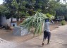 Antusias warga melintasi jalan rabat dusun Lembenah