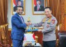Kapolri saat menerima kunjungan kehormatan Direktur FBI Mr. Kash Patel beserta delegasi di Mabes Polri, Jakarta Selatan, Kamis (23/7/2026)