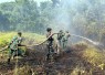 Padamkan Bara di Balik Gambut, Satgas Darat Lanud Sjamsudin Noor Jaga Permukiman Dari Ancaman Karhutla