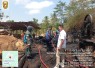 Tempat Usaha Kayu Terbakar di Punung, Anggota Koramil Bantu Padamkan dan Evakuasi 